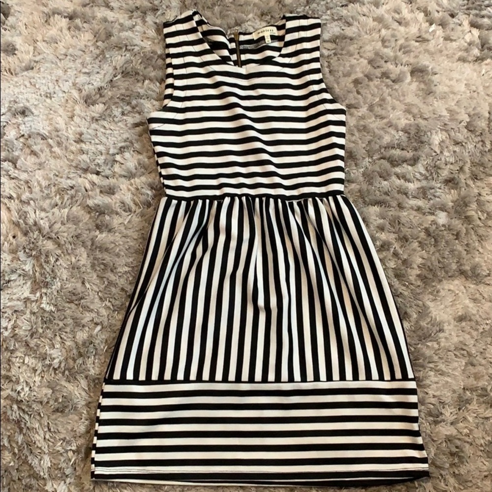 Black and white striped dress size medium